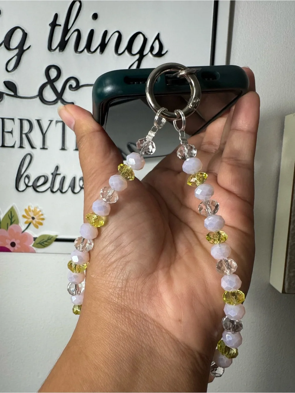 Bling Bling Crystal, Yellow, Pale Pink Phone/Key/Bag Chain #P1069